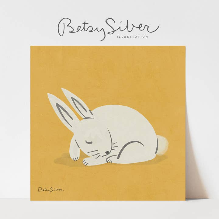 Sleepy Bunny Art Print on Marigold for wholesale by Betsy Siber, Illustration