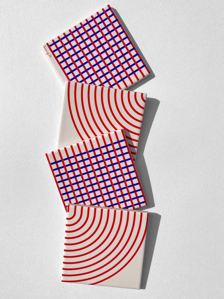 Stadium Mix Set – 4-teiliges Set keramischer Untersetzer für den Großhandel von Tomy K.