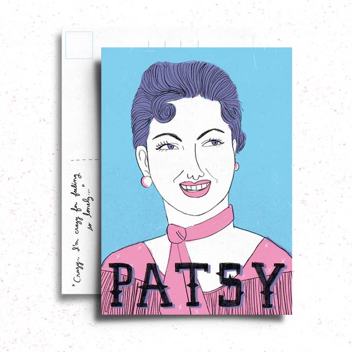 Patsy Cline Postcard/Mini Print for wholesale by Katie Turner Illustration
