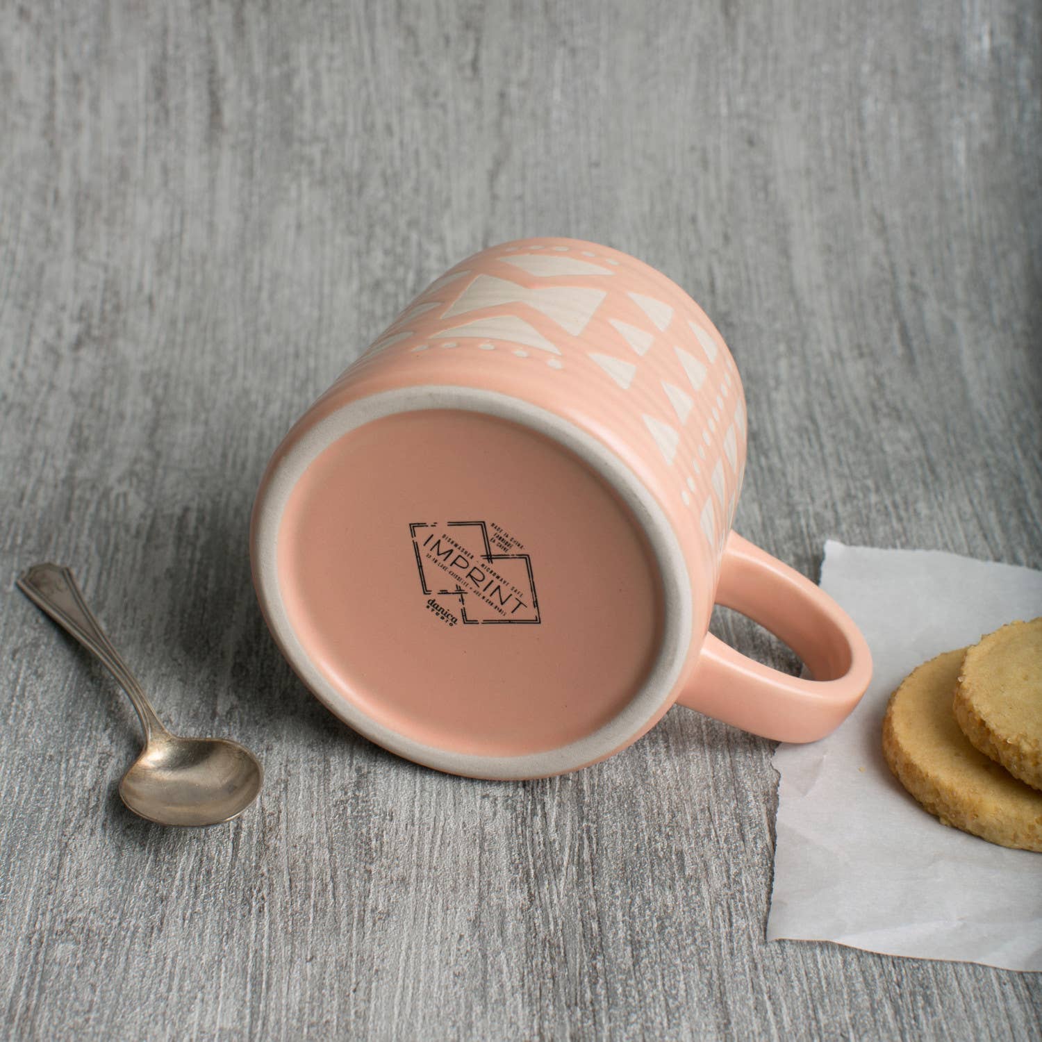 Danica Studio - Wholesale Coffee Mug - Danica Studio Pink Imprint Stoneware Mugs 12 oz4