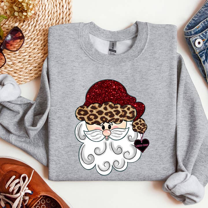 SPARKLE HAT SANTA- Graphic Tee for wholesale by Lauras Closet