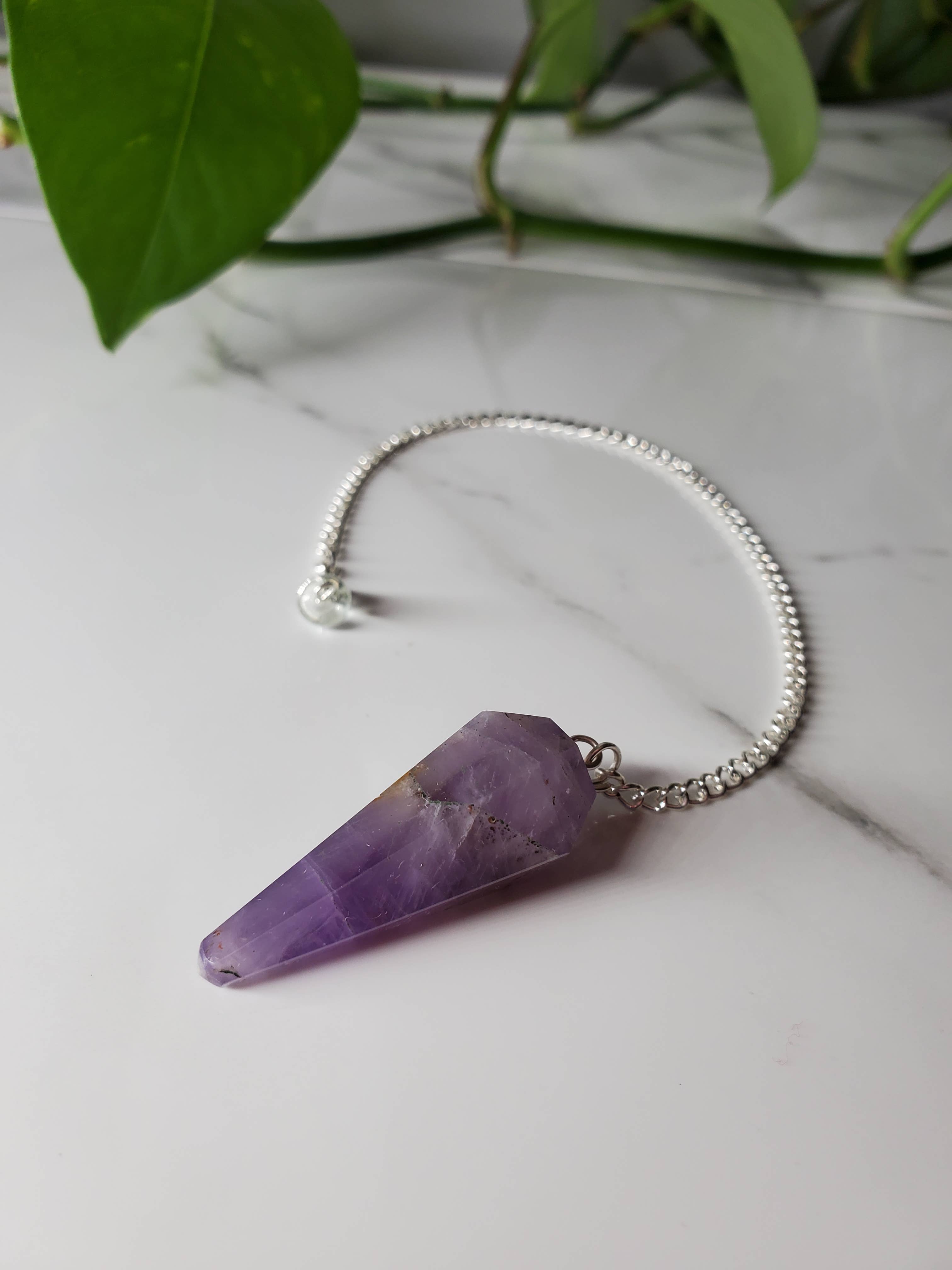 Three Witches Tea Shop - Wholesale Spiritual Stone/Crystal - Authentic Amethyst Crystal Pendulum