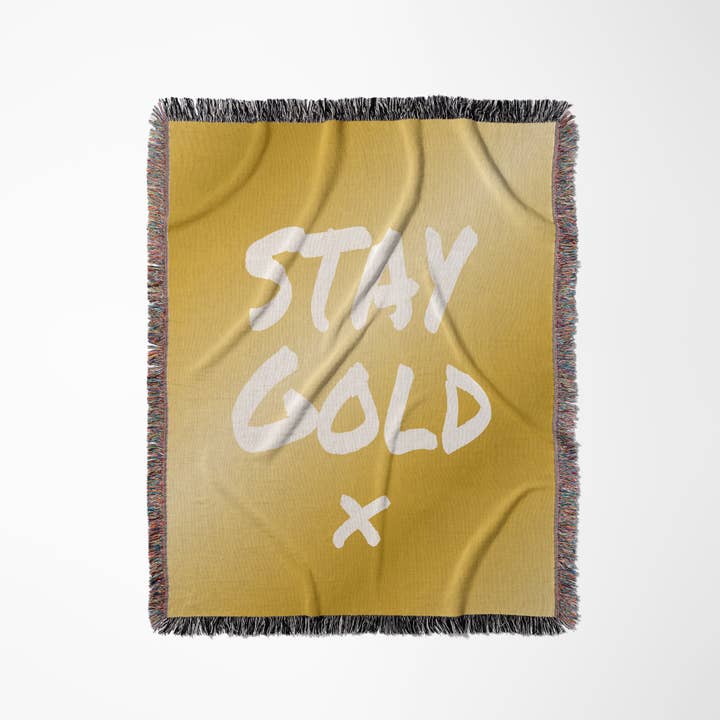 3dRose - Wholesale Throw Blanket - 3dRose, Stay Gold quote on matte tan-gold-like color - be true to yourself, Blanket