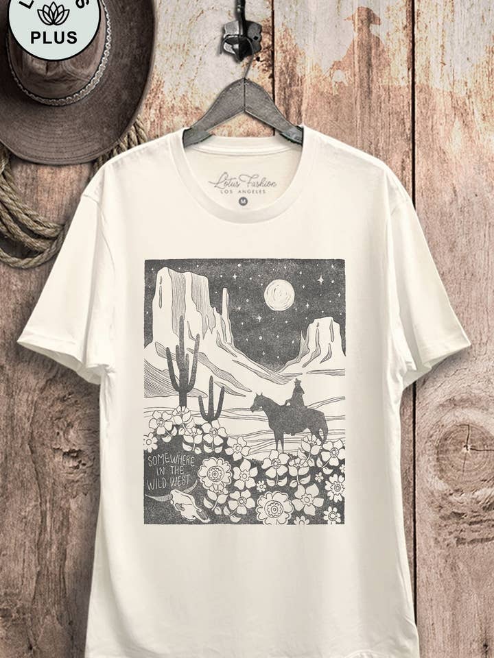 Lotus Fashion Collection - Wholesale Screen Printed T-Shirt - Women's - Somewhere In The Wild West Graphic Top3