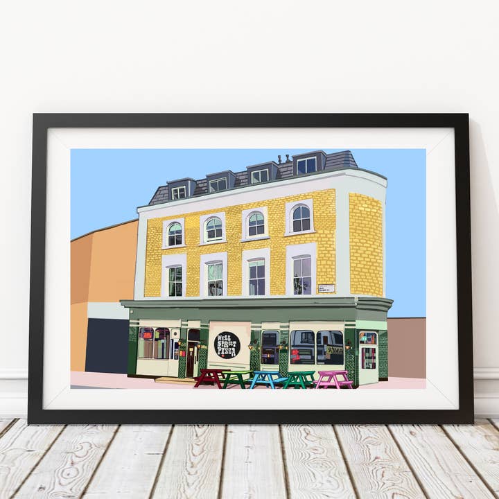 Well Street Pizza, Hackney, East London Art Print for wholesale by Tomartacus