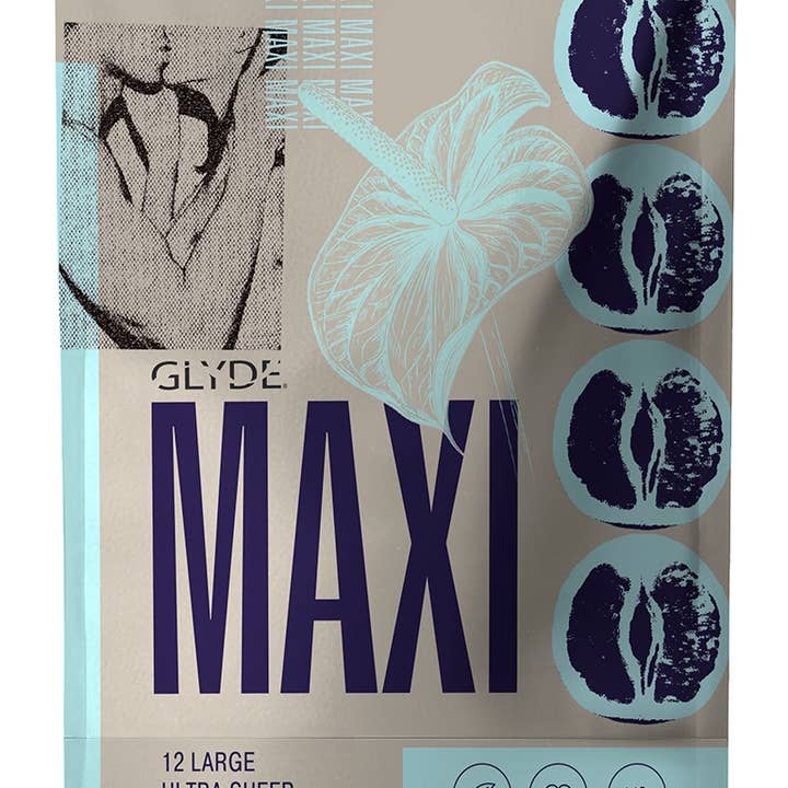 GLYDE & UNION Premium Vegan Condoms – Contraceptivo/preservativo por atacado – Preservativos Veganos GLYDE MAXI (Grande/XL 57mm) 12 Unidades0