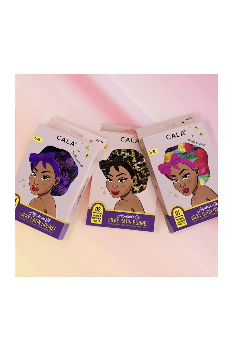 PINEAPPLE Beauty - Wholesale Sleep Cap / Bonnet - Women's - CALA 66033 Adjustable Tie Silky Satin Bonnet Green - 6pcs4