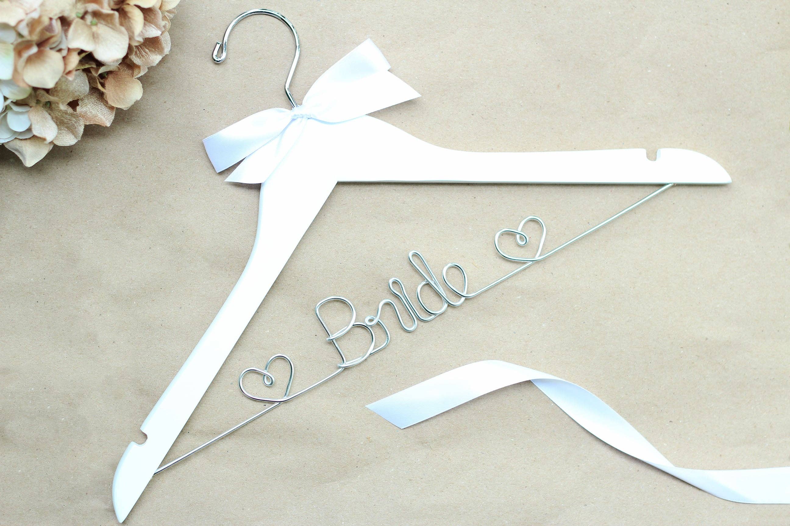 Bride and Bow - Wholesale Clothes hangers - Bride Hanger with Hearts, Wedding Hanger1