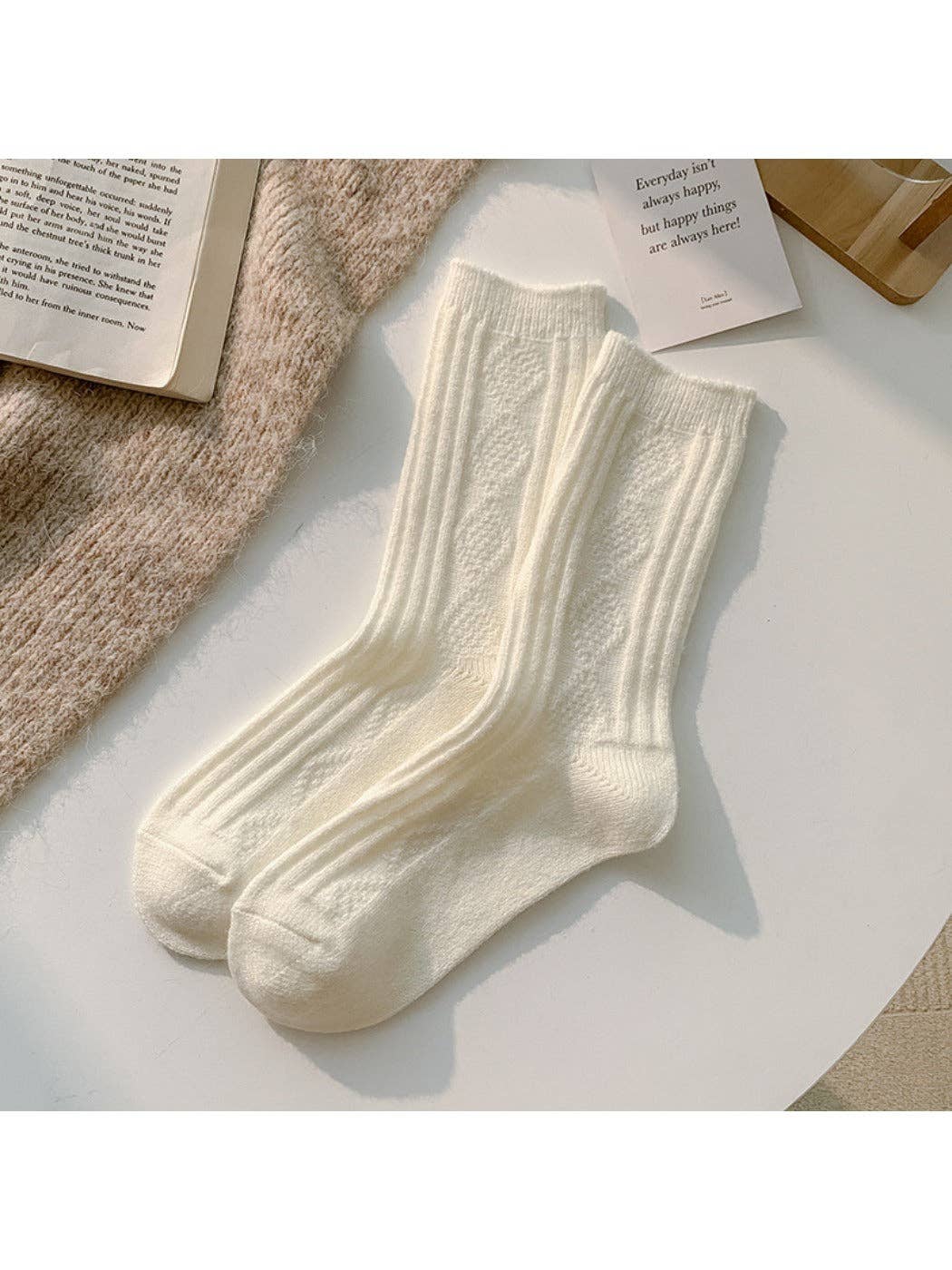 Funkyrel® Atzbranding Limited – wholesale Socks – Women's – Rufia - Solid Color Mid-Calf Socks3