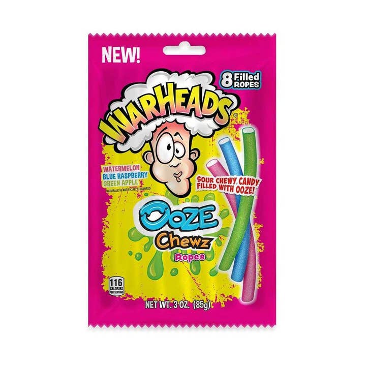 Shop The King - Wholesale Gummy - Warheads Ooze Chewz Ropes Peg Bag 3 oz Single Bag