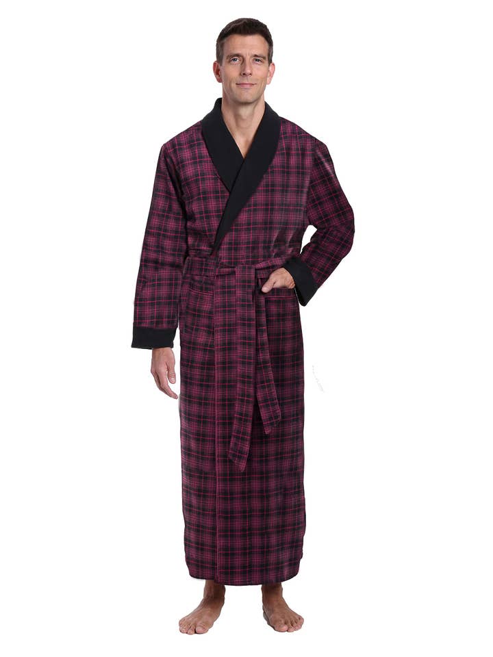 Noble Mount - Wholesale Robe – Men's - Men's Premium 100% Cotton Flannel Fleece Lined Robe65
