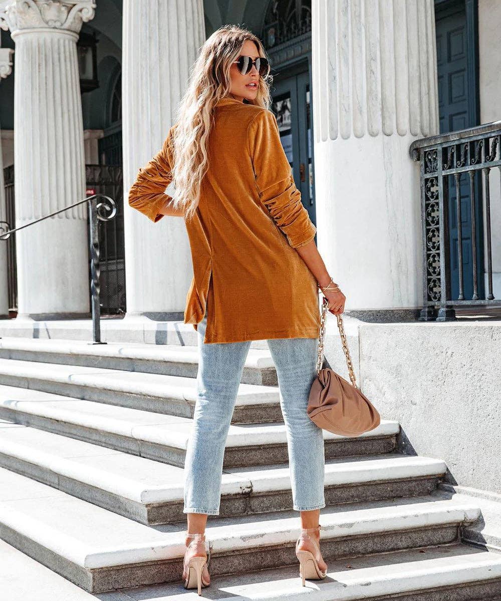 Aria Romance - Wholesale Coat - Women's - Lapel Collar Draped Open Coat2