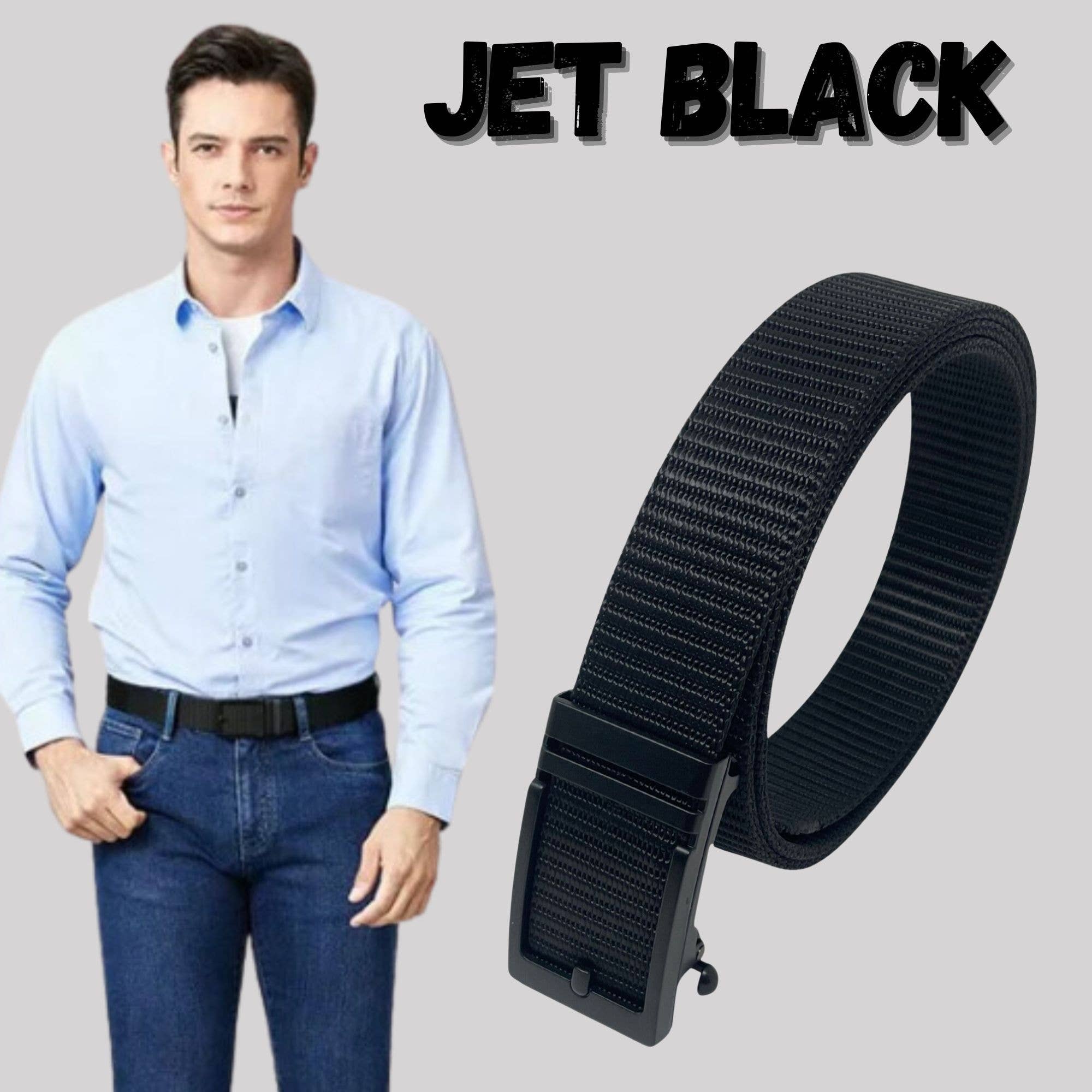 Funky Junque – wholesale Belt – Unisex – Nylon Ratchet Belt - Black3
