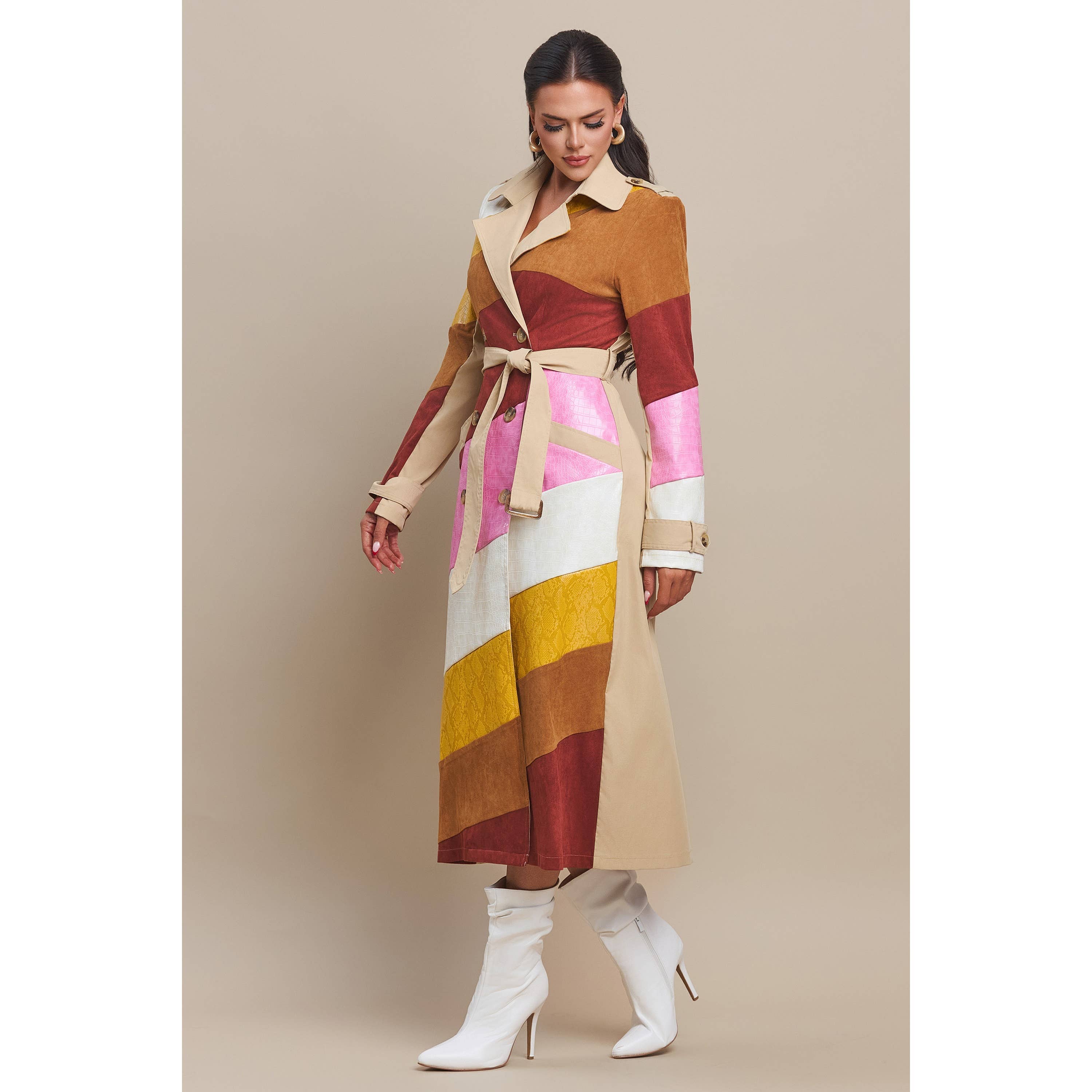 The Sang – wholesale Jacka - Dam – Läderrock med mocka i färgblock5