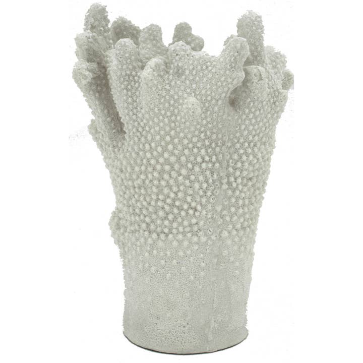 Large White Sandstone Branch Coral Vase for wholesale by Modern Coastal by Contrast Inc.