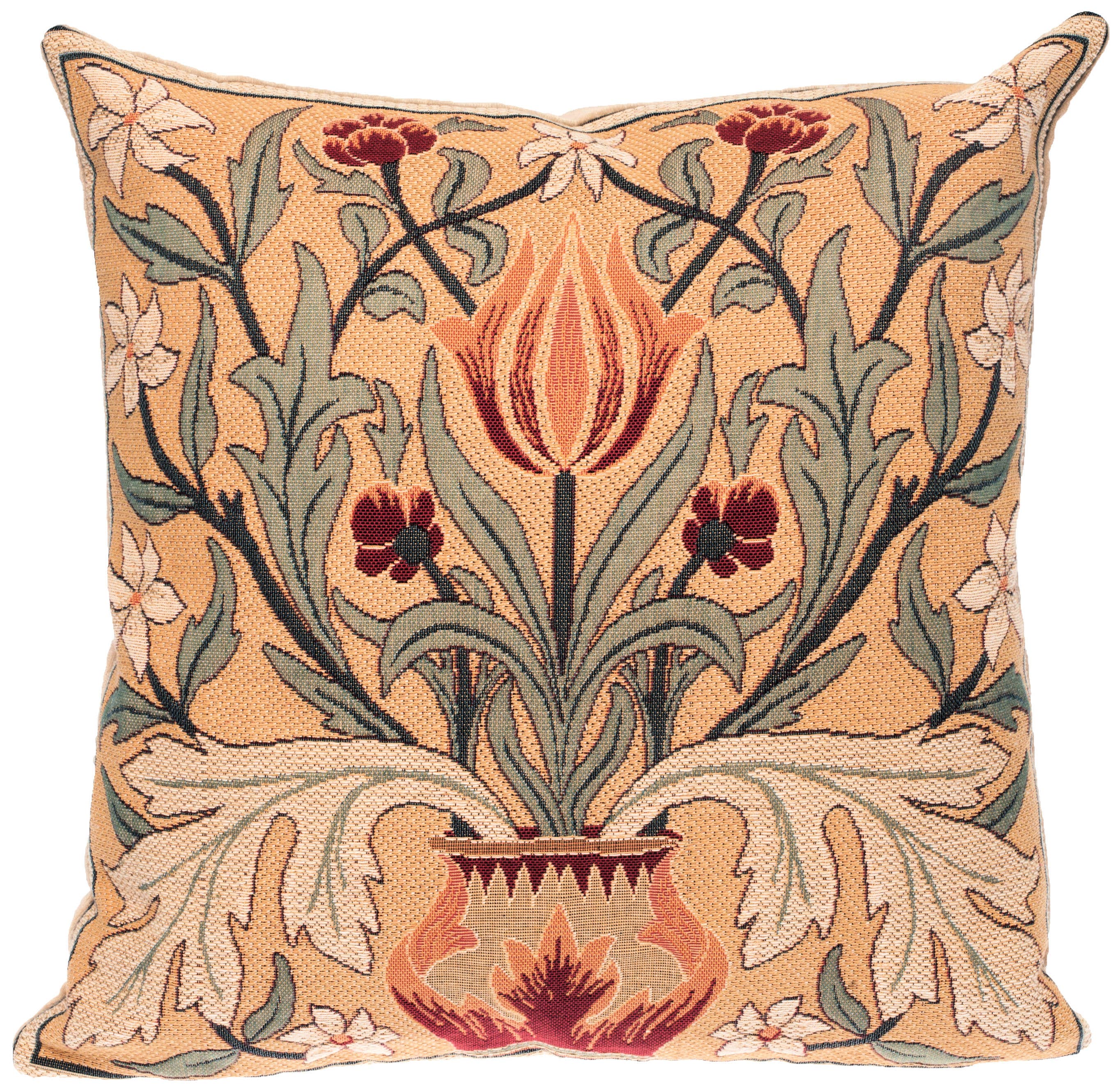 yapatkwa - art of the loom - Wholesale Throw/Decorative Pillow - Tulip Decorative Pillow | William Morris Decor| Throw Pillow