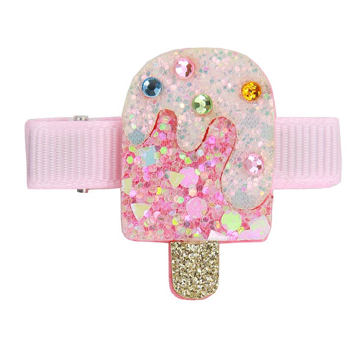 Pink Iridescent Ice Cream Cone Clip for wholesale by Sparkle Sisters by Couture Clips