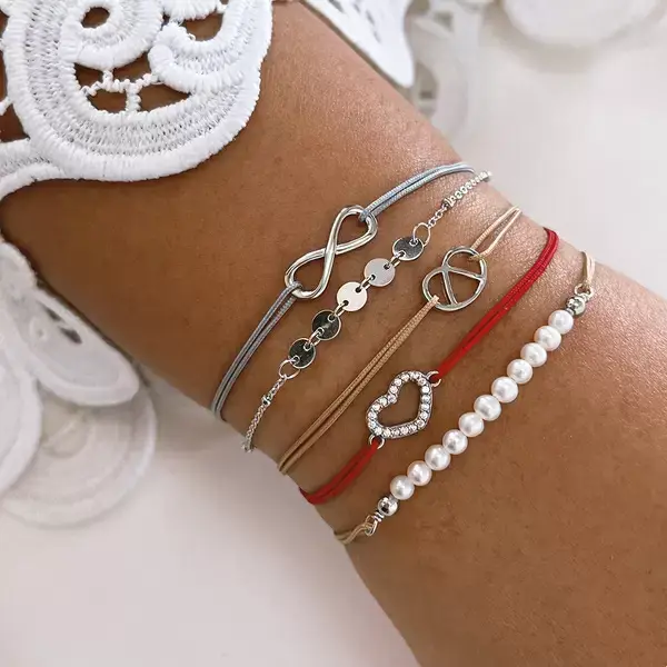 Leaf Jewelry - Wholesale Charm/Dangle Bracelet - Lucky bracelet “Pretzel”, 925 sterling silver, blue2