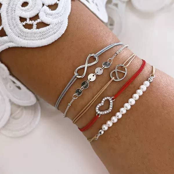 Leaf Jewelry - Wholesale Charm/Dangle Bracelet - Lucky bracelet “Pretzel”, 925 sterling silver, blue2