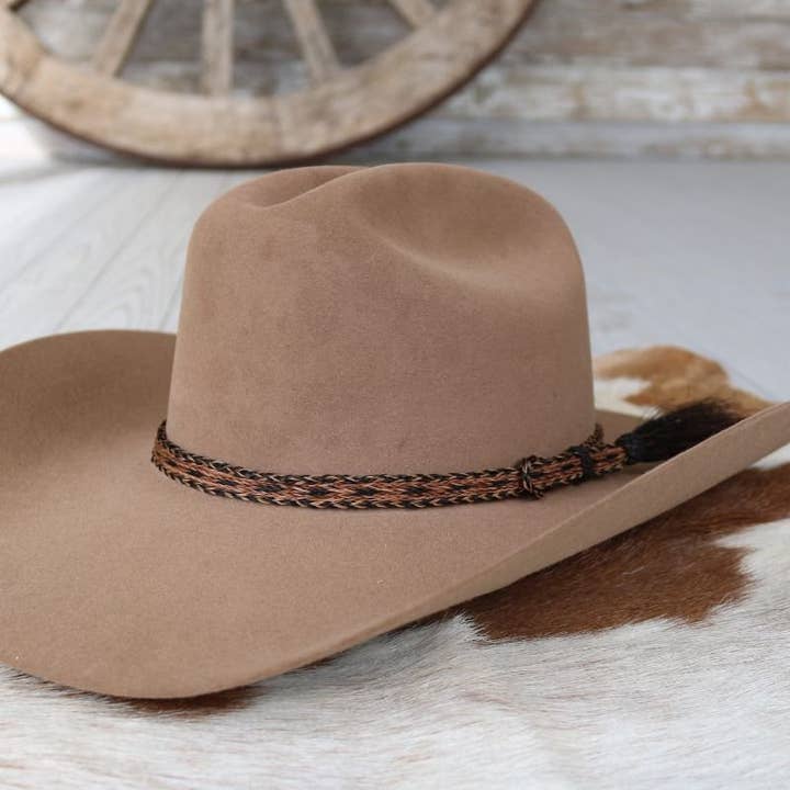 Horsehair Braided Single Tassel Hat Band - Sundown for wholesale by Willow Lane Hat Co.