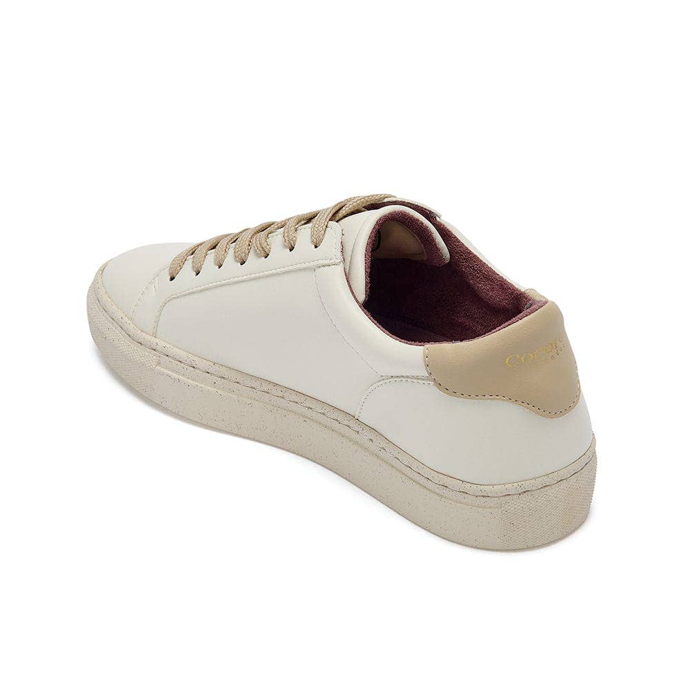 Cocorose London - Wholesale Lifestyle Sneakers - Women's - Vegan Kew - White & Beige Cactus Leather Trainers2