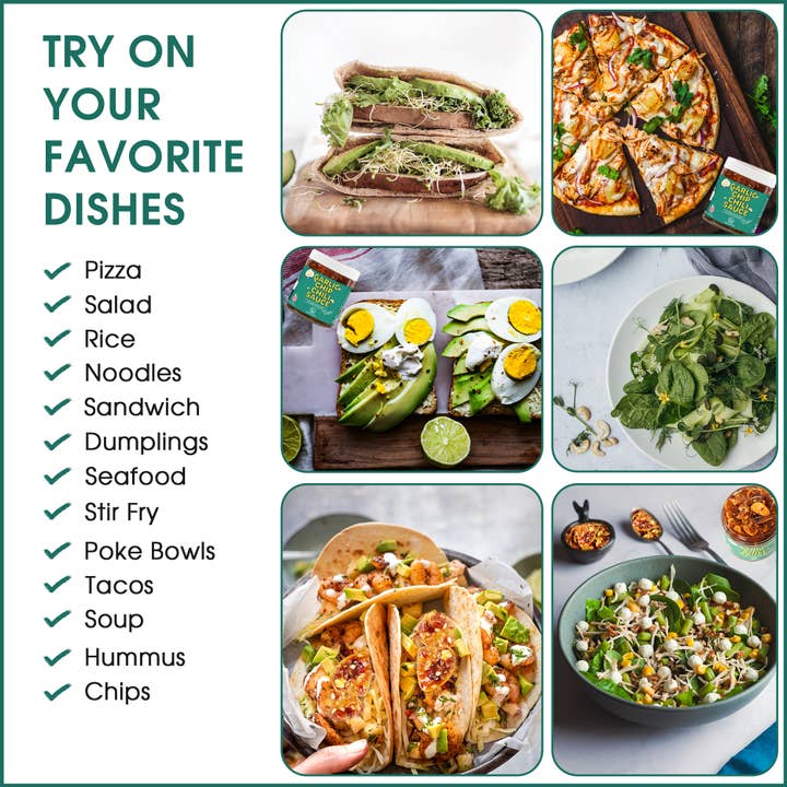 SAUCE UP NEW YORK - Wholesale Sauce - 100% All-Natural Vegan Garlic Chip Chili Sauce - Topping!5