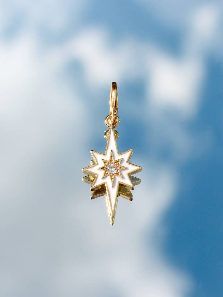 Vit Starburst Charm för wholesale av Beaded by Meg