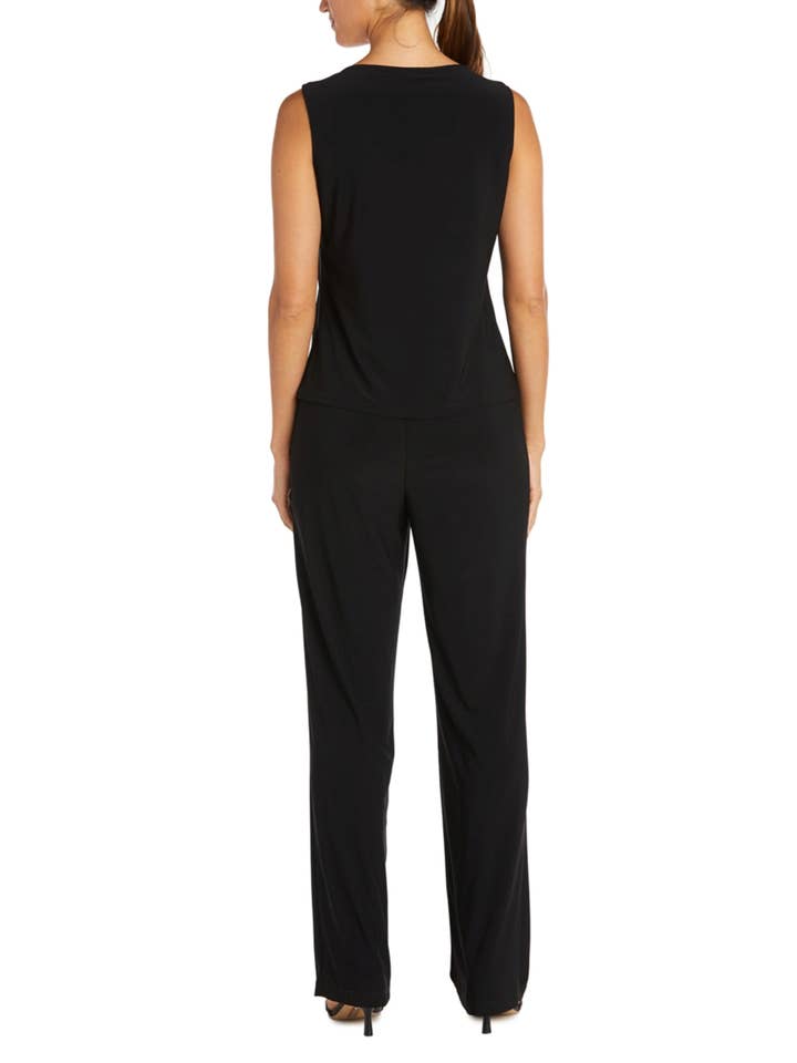 BLACK RM Richards Sequin Lace Duster 3-Piece Pants Suit for wholesale on Faire3