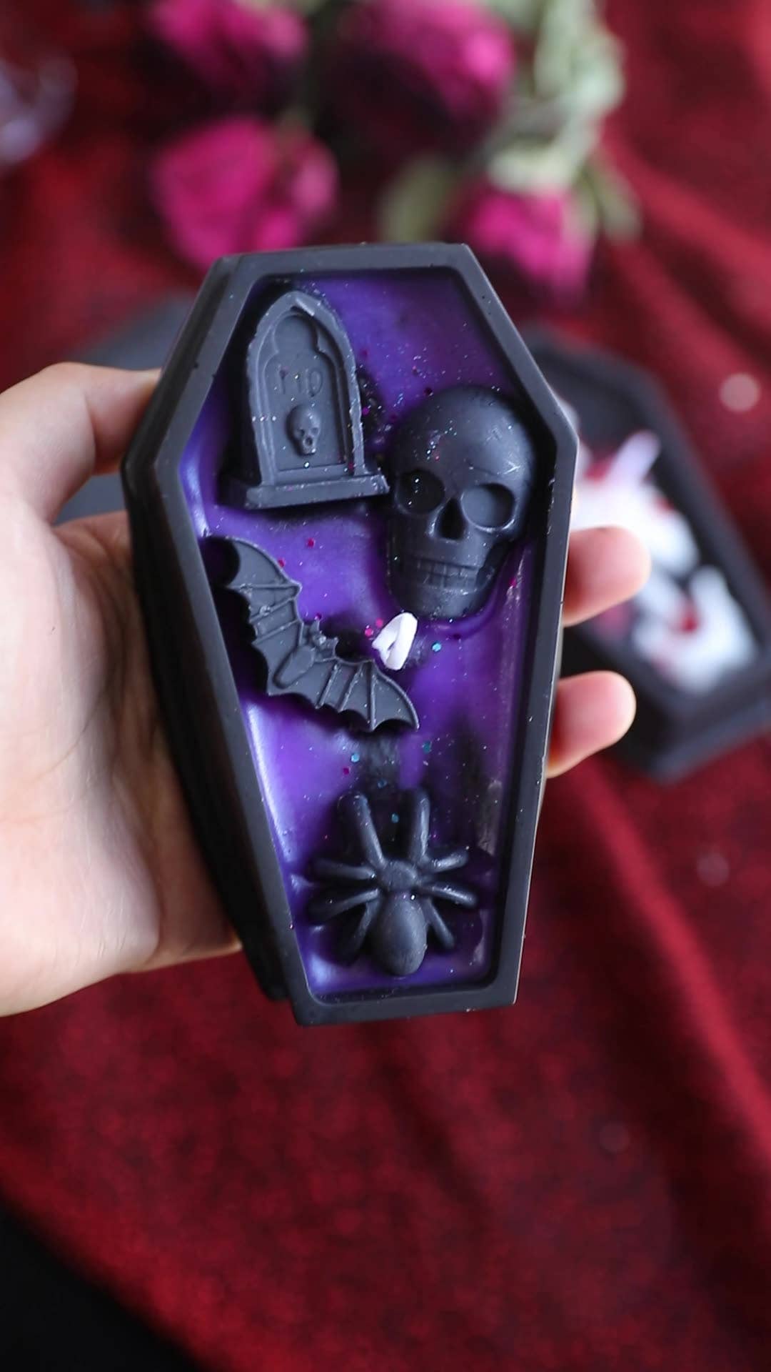 Candles Meta - Wholesale Novelty Candle - Halloween Coffin Skull Tombstone Decor Scented Candle CM0734