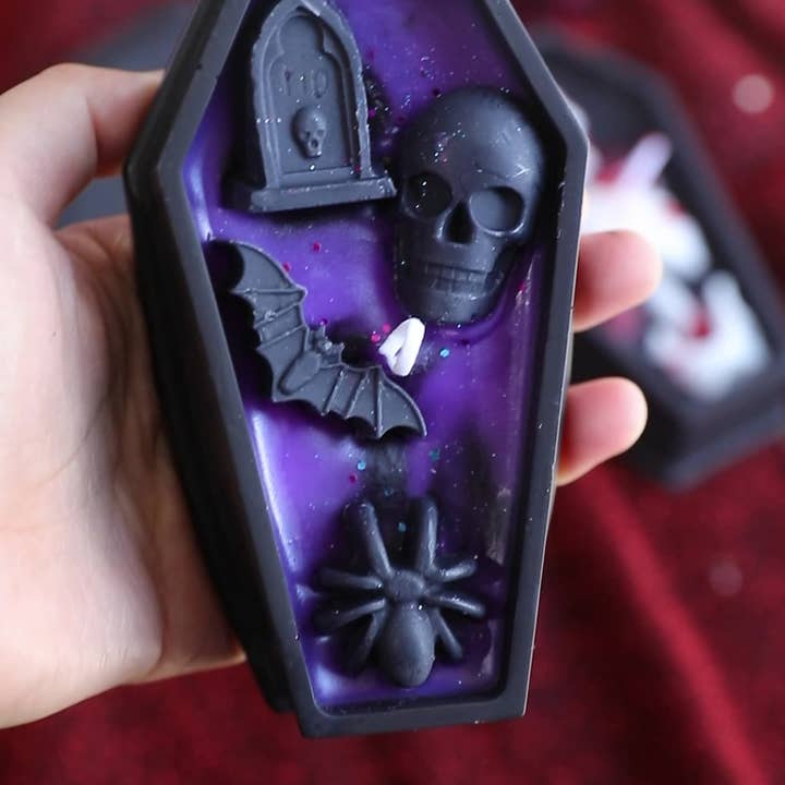 Candles Meta - Wholesale Novelty Candle - Halloween Coffin Skull Tombstone Decor Scented Candle CM0734