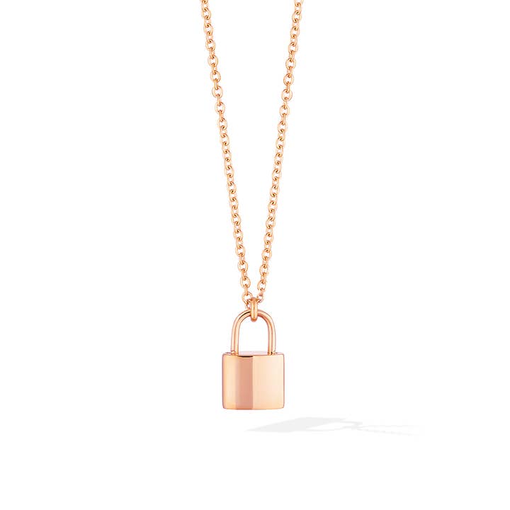 Glacier Mist - Vente Colliers à pendentif - Collier médaillon The Manor Cadenas - Or rose