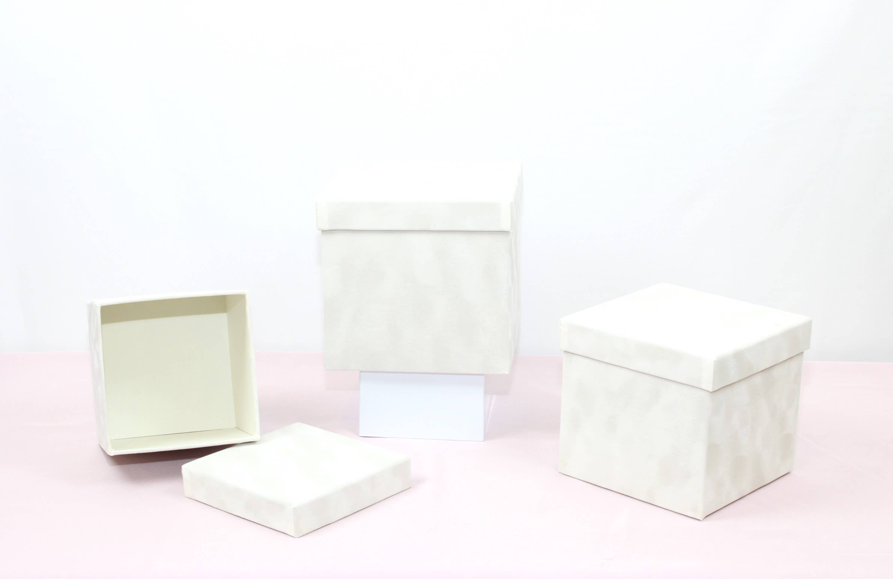 Elegant Design Supply – Caixa decorativa por atacado – Caixa de chapéu de flor quadrada Velvet Cube com Tampa9