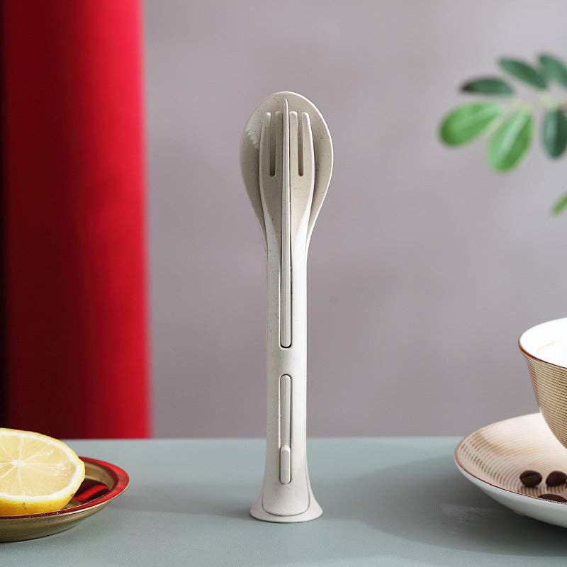 Mix Match Colors Biodegradable Reusable Wheat Straw Cutlery Set for wholesale on Faire8