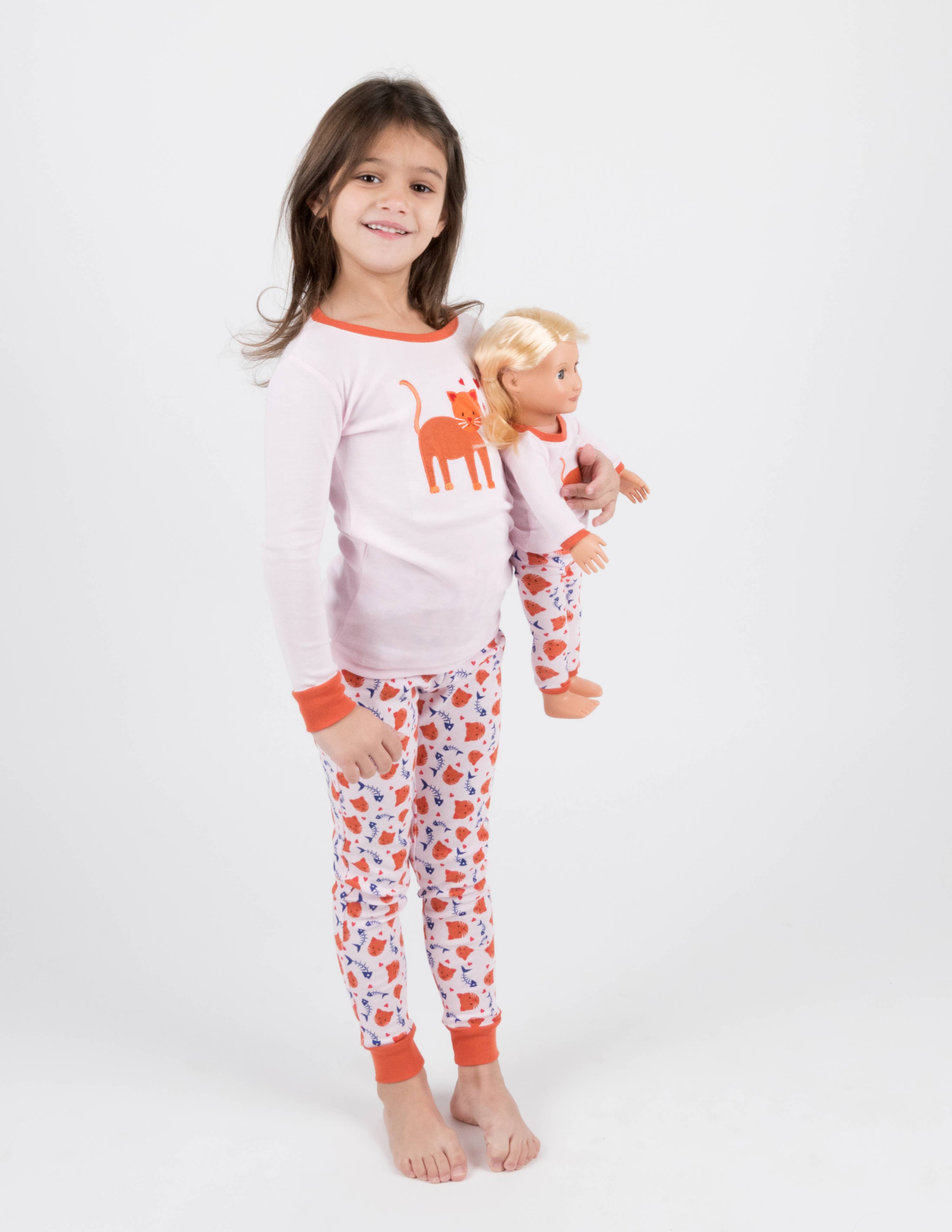 Leveret Pajamas - Wholesale Sleepwear Set - Kids - Kids Girl & Doll Cotton Pajamas27