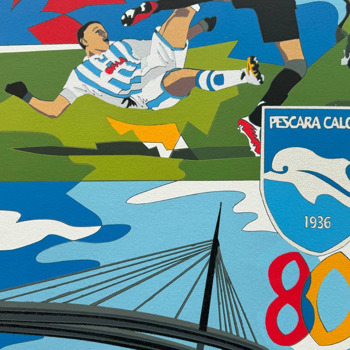 Pescara Voetbal | Ugo Nespolo voor wholesale door Arte Focus