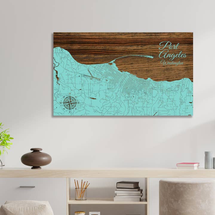 Washington: Mapa de Rua Port Angeles por atacado de Fire & Pine