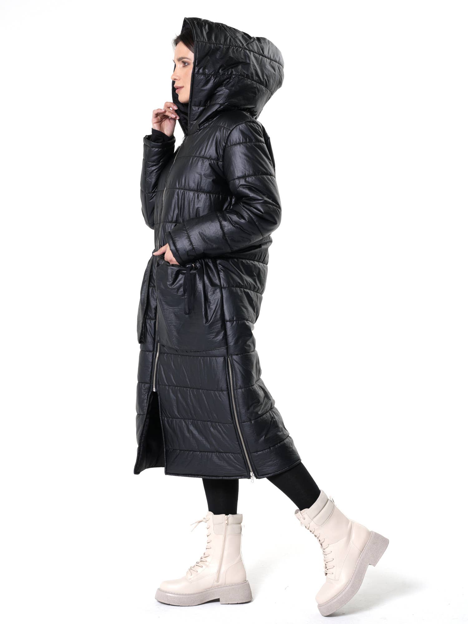 Metamorphoza - Wholesale Puffer Jacket - Women's - Long Puffer Jacket With Oversize Pockets1