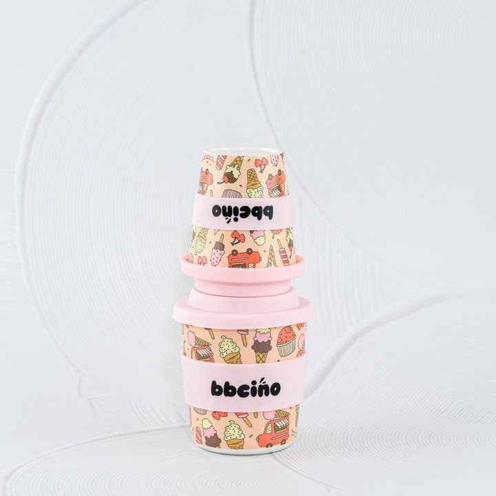 BBcino - Wholesale Drinking glass/cup – Kids & Baby - Scoops in Pink Kids Keep Cup - 240ml (STRAW INCLUDED)4