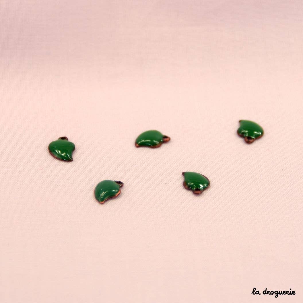 LA DROGUERIE - Wholesale Beads - Perle Toquade mini-leaf heart enamelled3