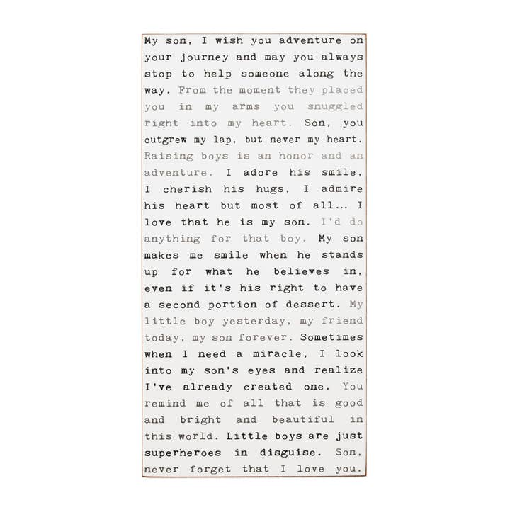 Son - Typewriter Sign for wholesale by Cedar Mountain Studios