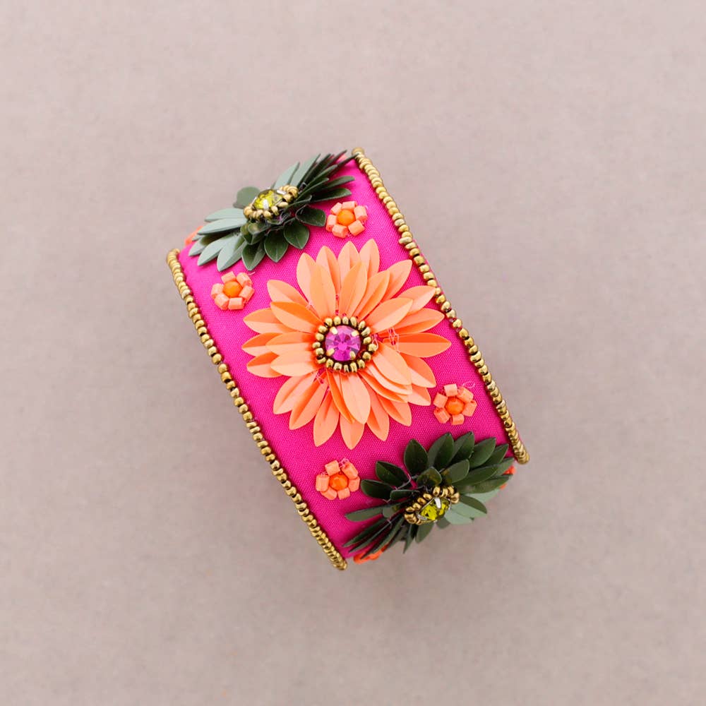 Sonata - Wholesale Charm/Dangle Bracelet - Adjustable Sequins Flower Bracelet5