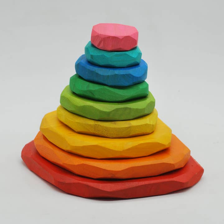 Piedras apilables de colores naturales para venta al por mayor de Q Toys