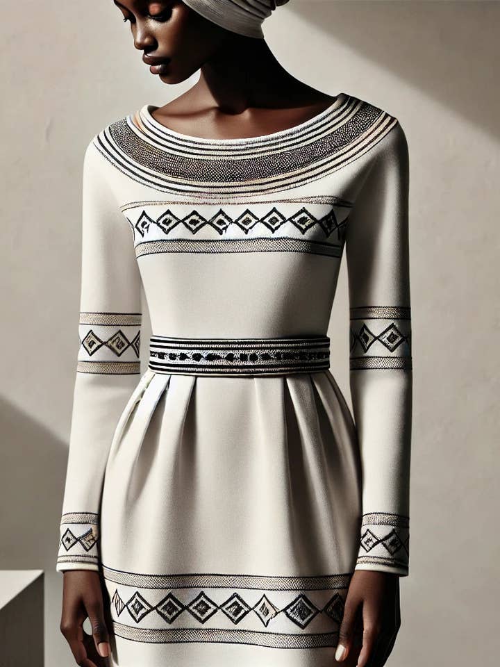 Fox & Laundry Chic Xhosa-inspiriertes Bouffant-Kleid für den Großhandel von Ne Ndoro