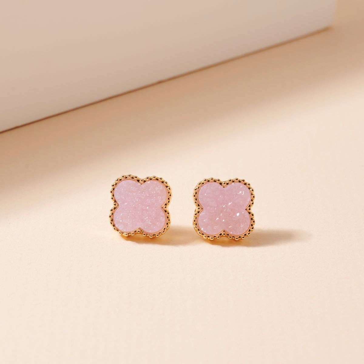 Frem - Wholesale Stud/Post Earrings - Mini Druzy Flower Stud Earrings22