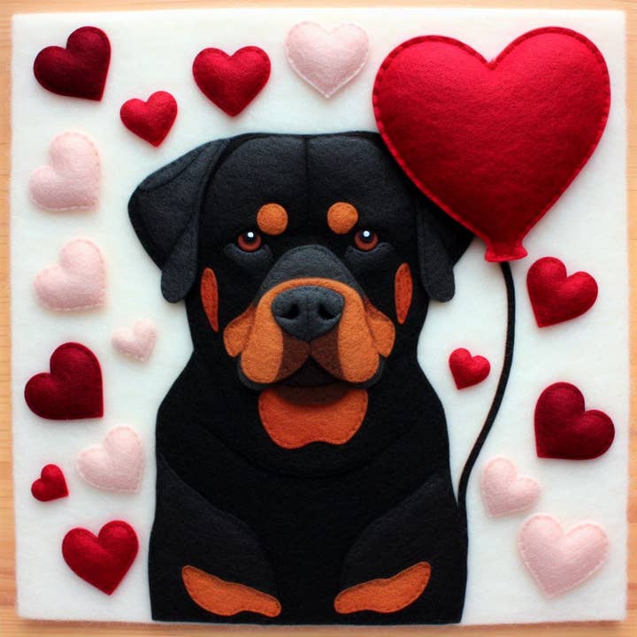 Carte de vœux Rottweiler de luxe unique pour la vente par Two Woofs