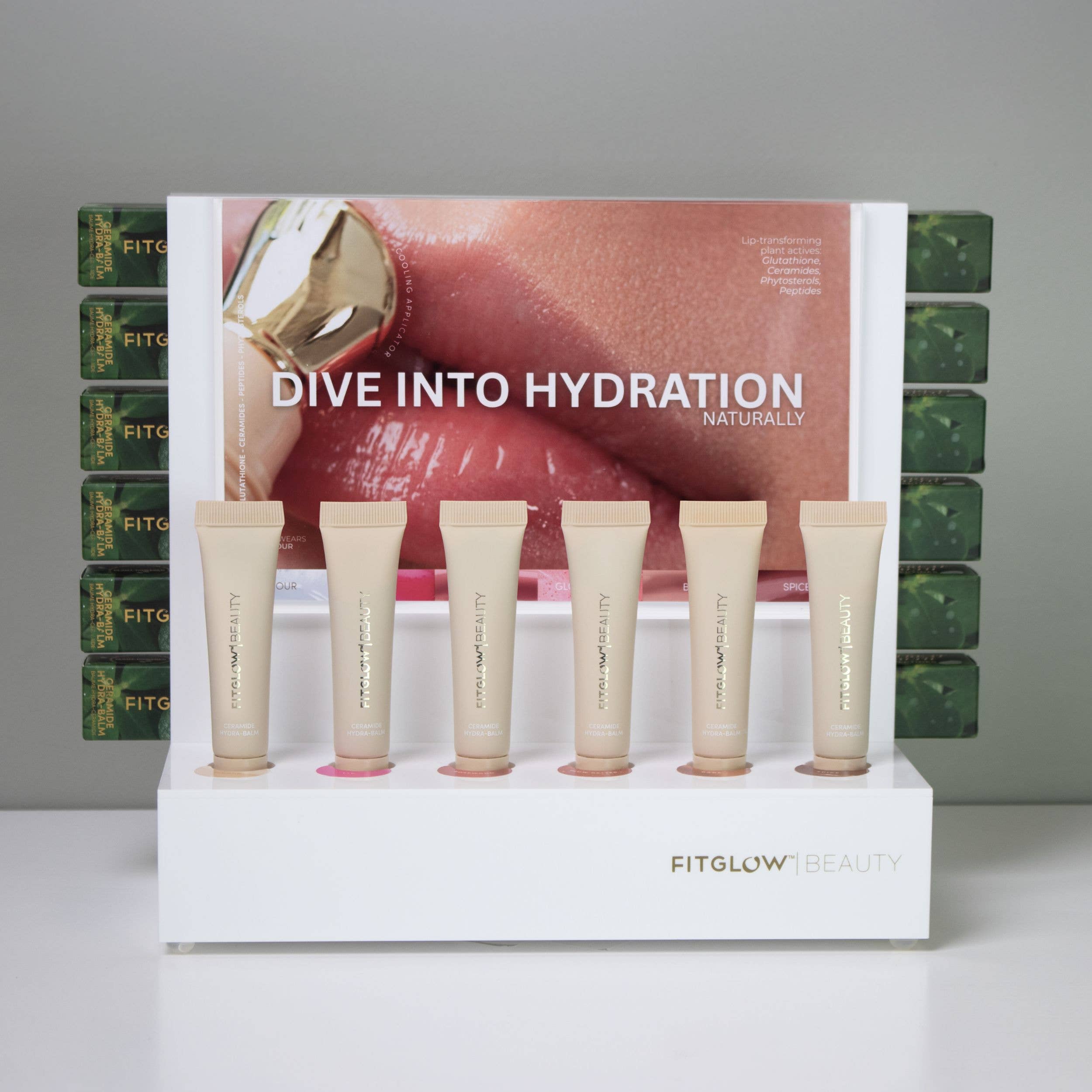 Fitglow Beauty - Vente Baumes à lèvres - Présentation et présentation de Ceramide Hydra-Balm