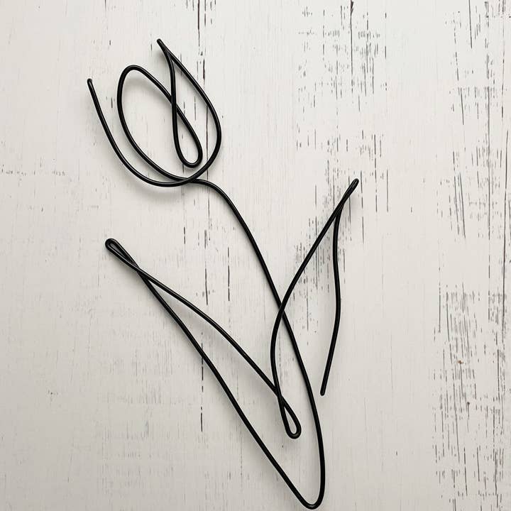 Wonder Wire Design - Wholesale Wall Accent - Wire Tulip Wall Hanging | Wire Wall Art| Home Decor | Floral Wall Decor | Flower Decor | Flower Wall Art | Tulip Art | Wall Hanging
