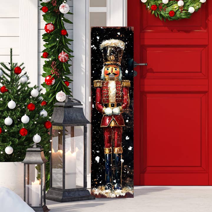 TX USA Corporation - Wholesale Christmas Decoration - 48-inch Christmas Red Nutcracker Porch Sign - Holiday Front Porch Plaque | Christmas Decoration | Christmas Entryway Decor | 48x12in