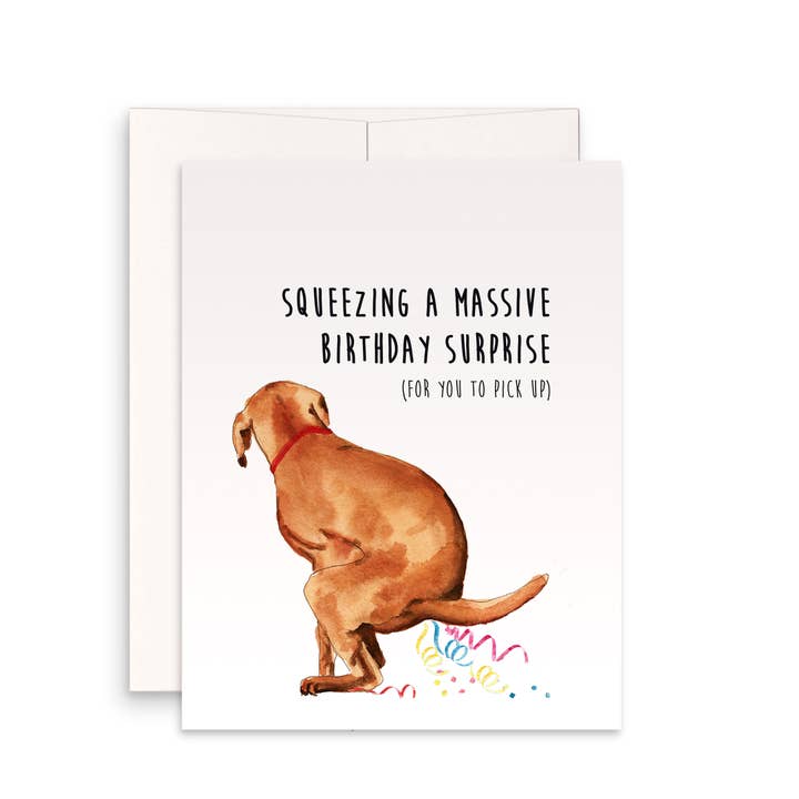 Liyana Studio – Großhandel Geburtstagskarten – Frech Hund Überraschungsgeschenk - Lustige Geburtstagskarte
