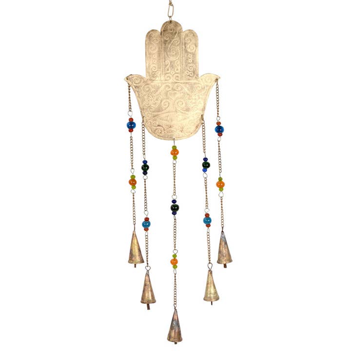 Recycled Hamsa Windchime for wholesale by Benjamin International